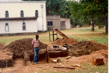 Dr. Waane at burial site