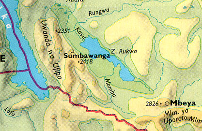 Map of Lake Rukwa